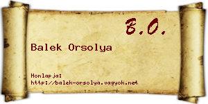 Balek Orsolya névjegykártya